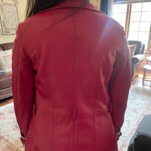 Red Italian leather jacket